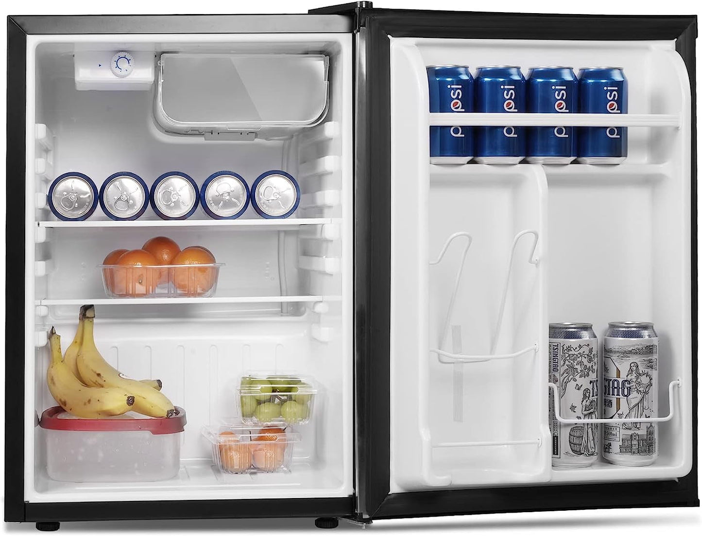 1.6 Cu.ft. Mini Fridge with Freezer. Single-Door Compact Refrigerator with Adjustable Legs. Adjustable Thermostat Control. Removable Shelf. Small Fridge Perfect for Home/Dorm/Office/Apartment
